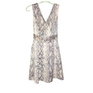 Modern Snake Print Dress with Side Pockets
